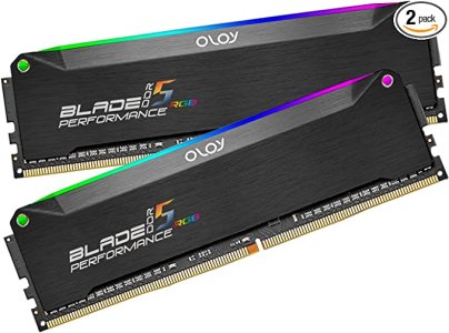 OLOy DDR5 RAM 32GB (2x16GB) Black Hairline Blade RGB 5200 MHz