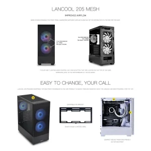LANCOOL 205 MESH RGB -  BLACK
