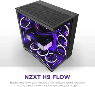 CASE NZXT H9 FLOW BLACK FANS NO RGB