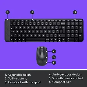 Logitech Mk220 Wireless Keyboard And Mouse Combo Black