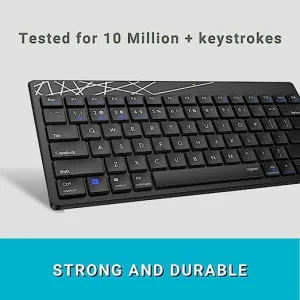 Rapoo 8000M Multi-Mode Keyboard and Mouse Set Bluetooth 3.0/4.0 Wireless 2.4 GHz 1300 DPI Combo- Black