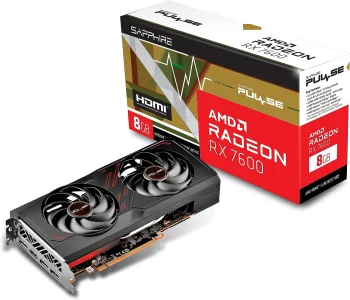 saphire 11324-01-20G Pulse AMD Radeon RX 7600 Gaming Graphics Card with 8GB GDDR6, AMD RDNA 3