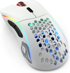 Glorious Gaming Mouse - Model D - RGB Gaming Mouse - 69 g Lightweight Wireless Mouse - Ergonomic Mouse - Honeycomb Mouse - White Wireless Gaming Mouse (Matte White)