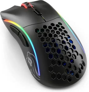 Glorious Model D Wireless Gaming Mouse - RGB Mouse Wireless - 69 g Superlight Mouse - Ergonomic Computer Mouse - Honeycomb Mouse (Matte Black)