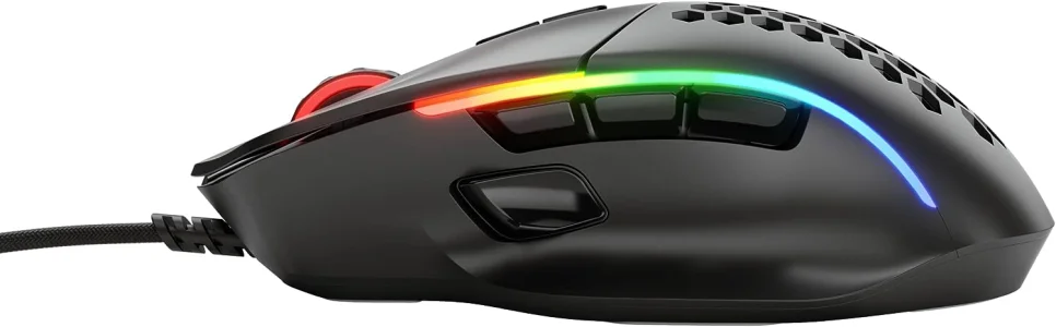 GLORIOUS Model I Ergonomic Matte Black Gaming Mouse - 9 Programmable Buttons, 9 Button Configurations, Ultralight Weight, CORE RGB Lighting, 19000 DPI (MOBA, MMO, Battle Royale)