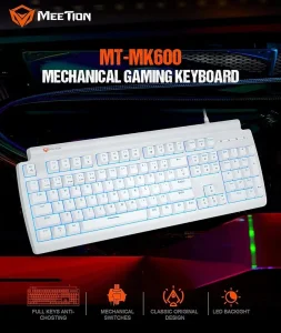 Meetion Mt-Mk600R D Mechanical Keyboard - White