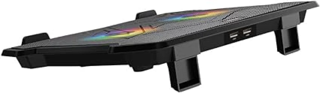 MEETION CP2020 Cooler Pad – Quiet Adjustable RGB Gaming Laptop Cooling Pad – With Dual Fans – Up to 14 Inch – 2*USB | MT-CP2020