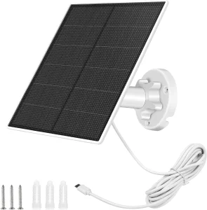 Solar Panel Charger for Security Cameras,5W USB Solar