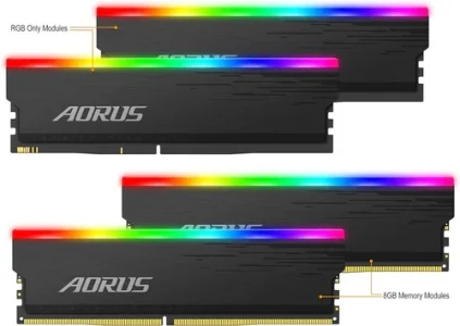 Gigabyte AORUS GP-ARS16G37 (RGB/ 16GB RAM Memory Kit (2x8GB)/ 3733MHz/ Supports AORUS Memory Boost/ RGB Fusion 2.0/ Selected Memory Ics/ 100% Sorted and Tested/ Memory