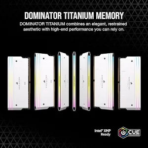 CORSAIR Dominator Titanium RGB DDR5 RAM 32GB (2x16GB) DDR5 6000MHz White