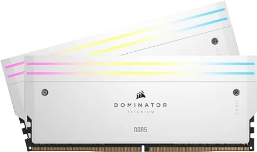 CORSAIR Dominator Titanium RGB DDR5 RAM 32GB (2x16GB) DDR5 6000MHz White