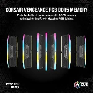 CORSAIR VENGEANCE RGB DDR5 RAM 32GB (2x16GB) 6000MHz Black