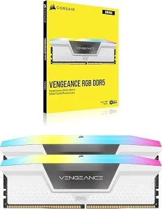 CORSAIR VENGEANCE RGB DDR5 RAM 32GB (2x16GB) 6000MHz White